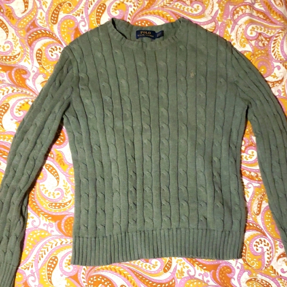 Polo by Ralph Lauren Green Cable Knit Sweater
